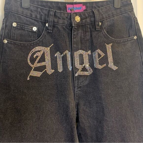 Edikted Angel Jeans Mom Jeans Black Size Medium - Picture 6 of 11